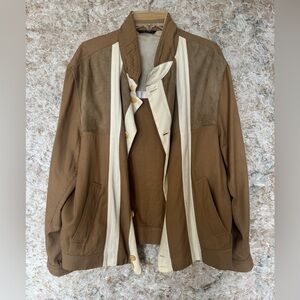 Vintage Mens Brown Cream Jacket Made in Italy